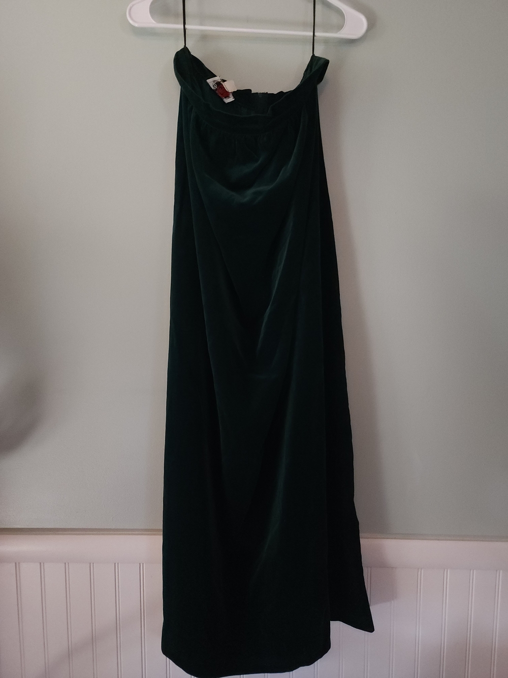 Elegant Dark Green Velvet Maxi Skirt